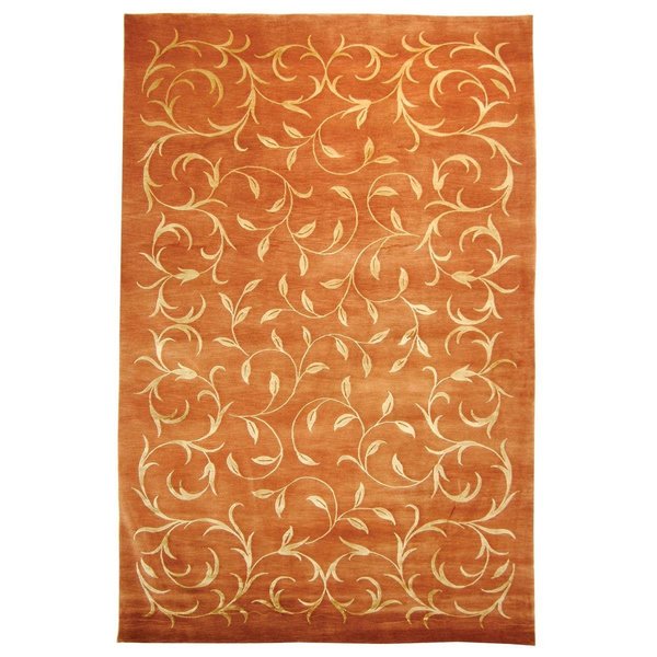 Safavieh Tibetan Hand Knotted Large Rectangle RugRust & Gold 9 x 12 ft. TB422C-9